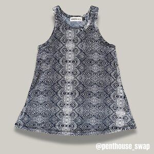White and Navy Veronica M Tank Top, Size XS